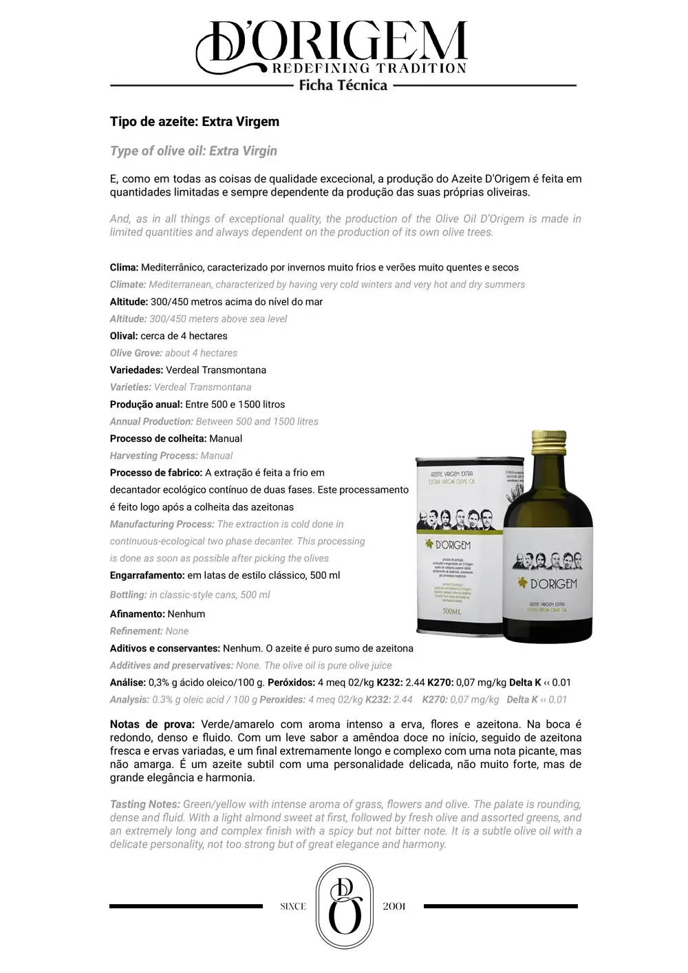 Ficha Técnica – Azeite