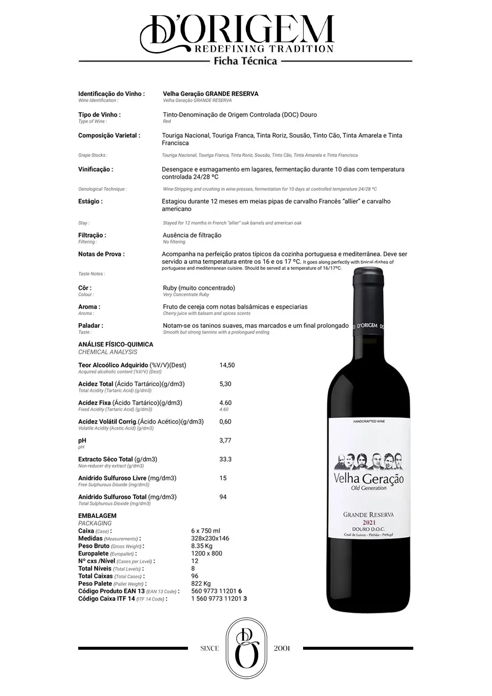 Ficha Técnica – Velha Geração GRANDE RESERVA
